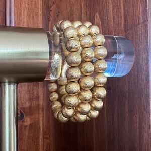 Lisi Lerch Chunky Gold Beaded Bracelets (3 total)